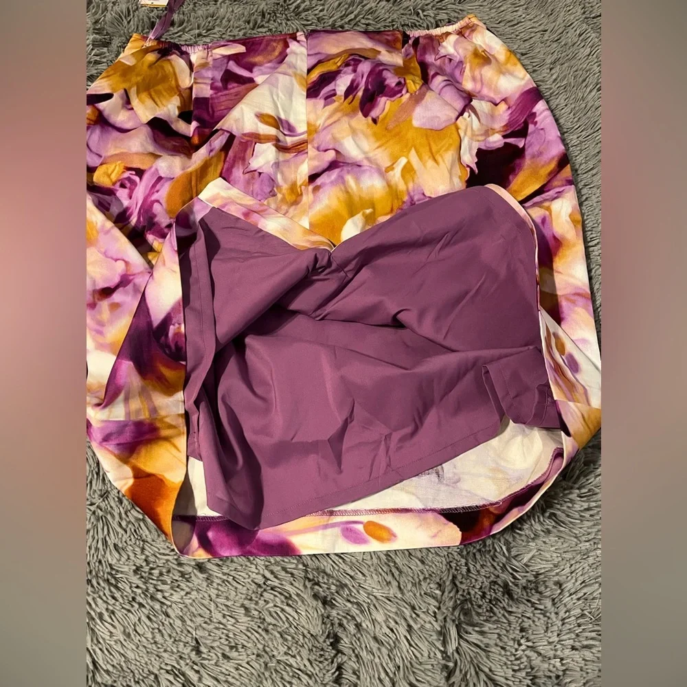 NWT! Jones New York Floral Mini Skirt - Purple and Yellow - Picture 3 of 5